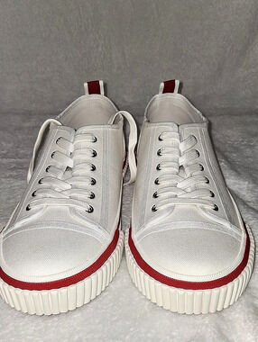 Christian Louboutin Pedro Junior Flat White & Red Sneakers US 11.5